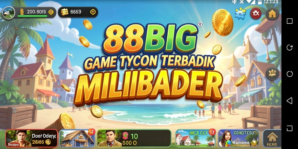 Tampilan utama gameplay 88BIG yang menggambarkan keseruan Tycoon.