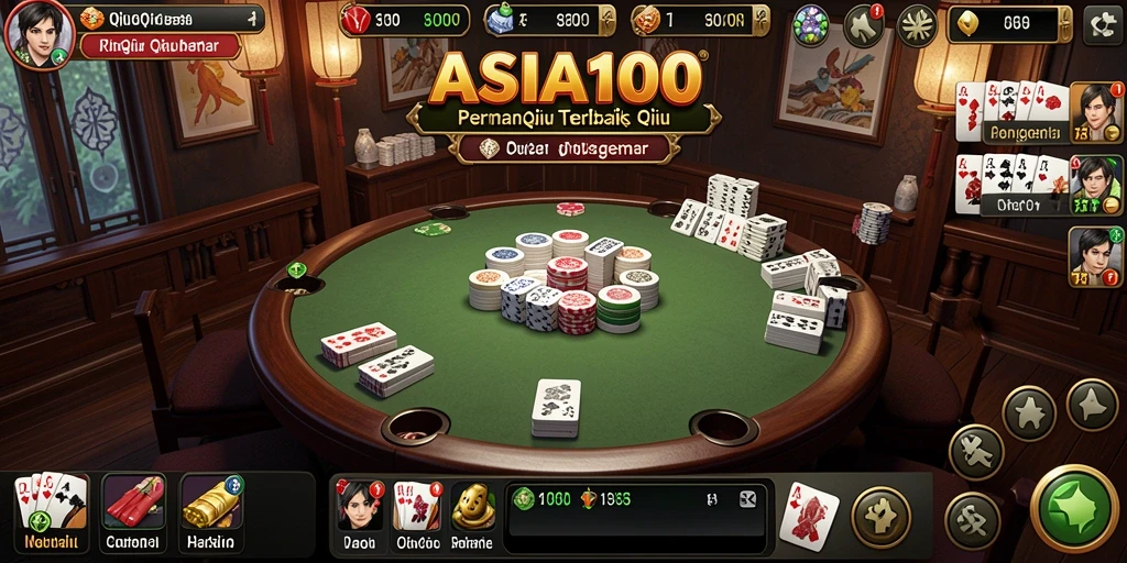 Screenshot gameplay QiuQiu ASIA100 yang seru dan kompetitif.