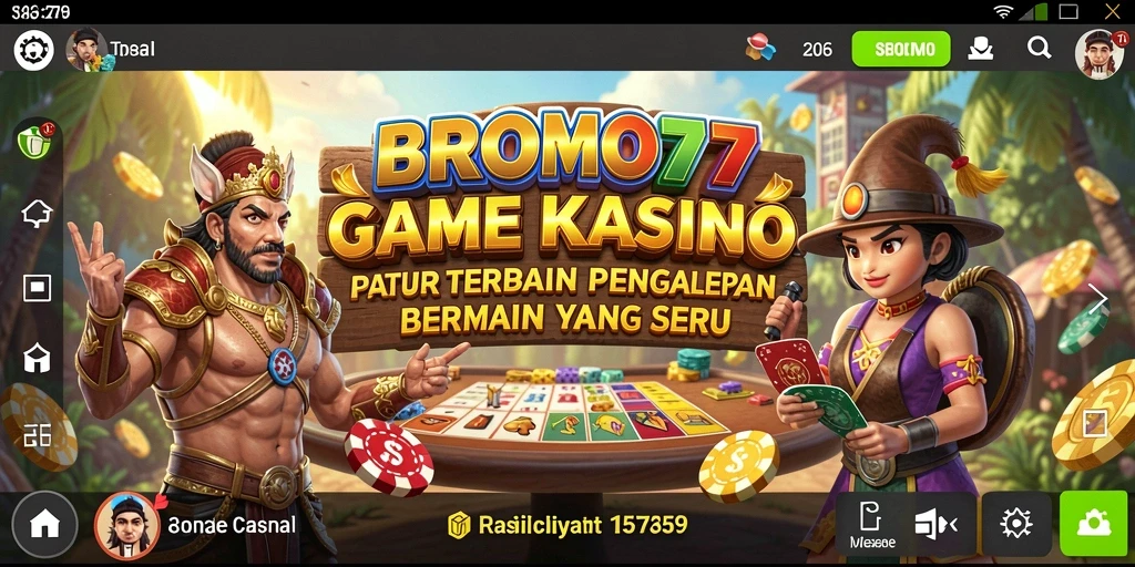 Screenshot gameplay BROMO77 yang menunjukkan keseruan permainan kasino.