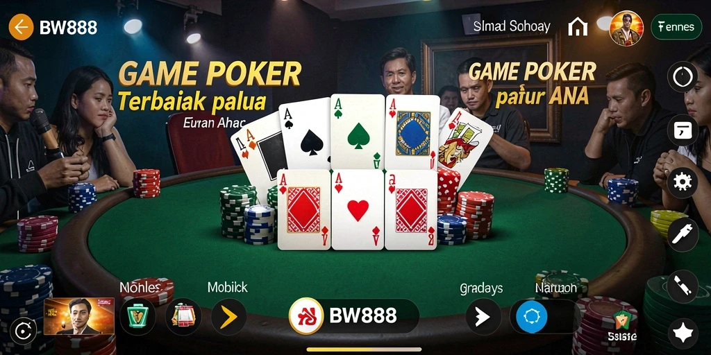 Tampilan menarik saat bermain Poker di BW888.