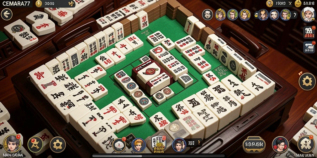 Tampilan gameplay seru Mahjong di CEMARA77.