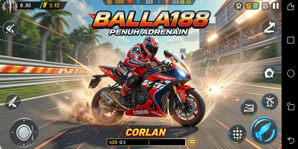 Tampilan gameplay seru dalam CORLA188 saat beradu kecepatan.