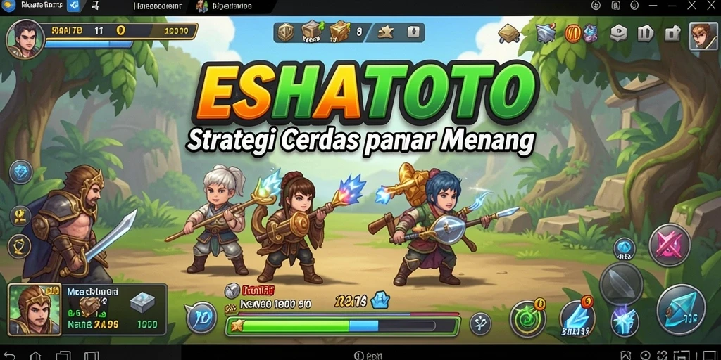 Tangkapan layar gameplay ESHATOTO menunjukkan pertempuran strategi yang intens.