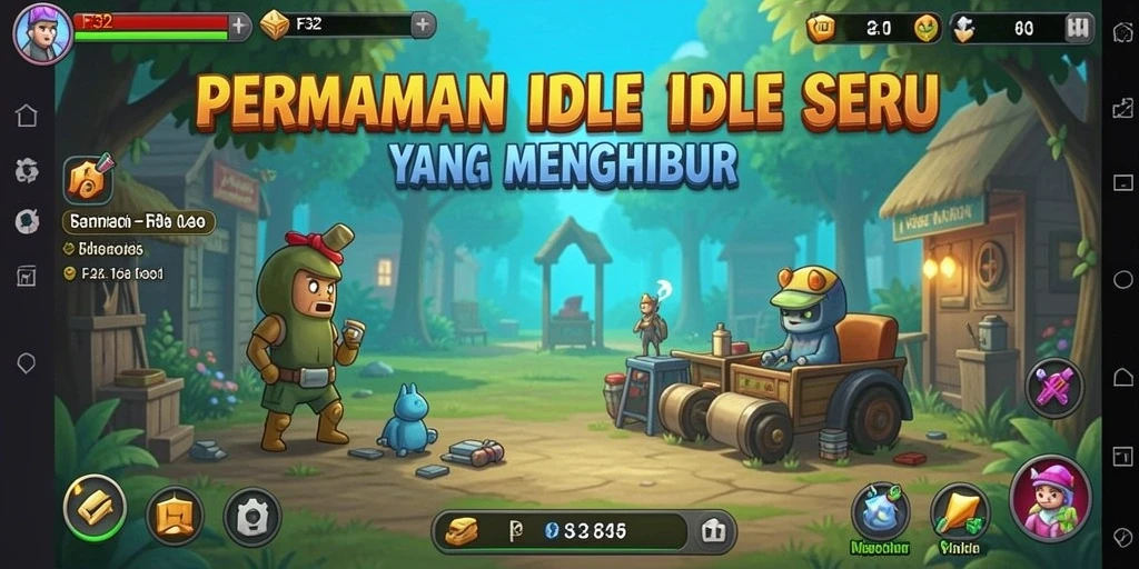 Tampilan gameplay yang menarik dalam F32 dengan elemen Idle yang menyenangkan.