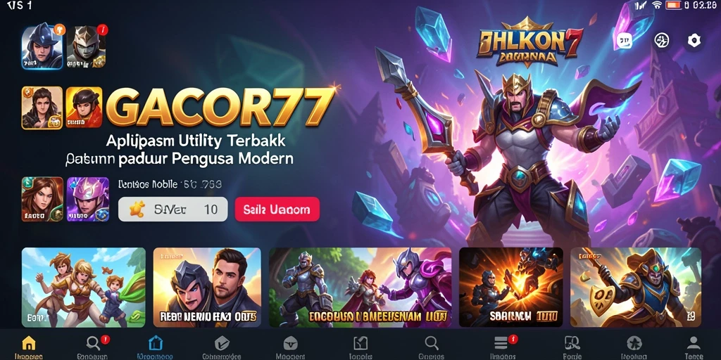 Screenshot utama GACOR77 menampilkan antarmuka aplikasi Utility yang intuitif.