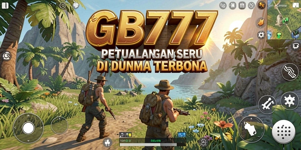 Screenshot menunjukkan aksi seru di dunia terbuka GB777.