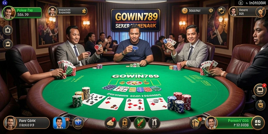 Screenshot GOWIN789 menampilkan gameplay poker yang menarik dan dinamis.