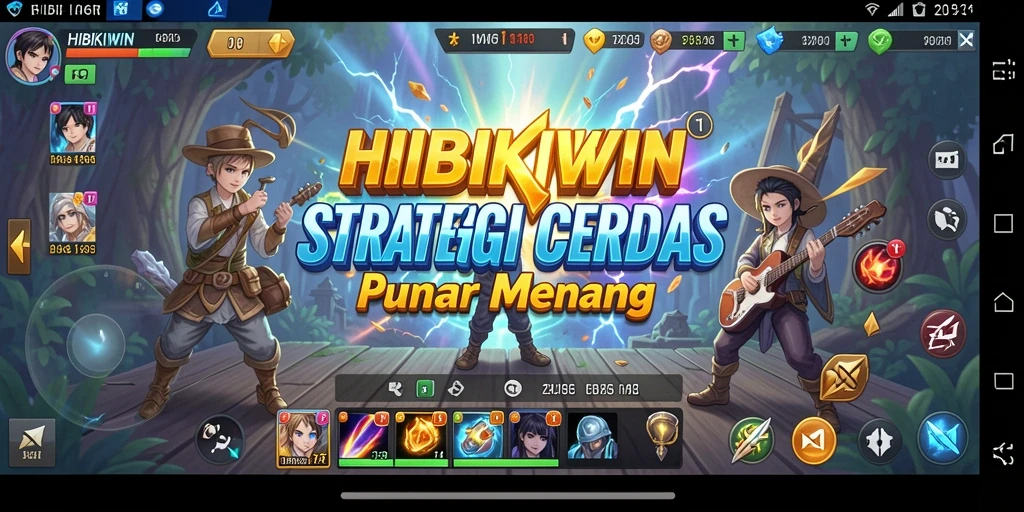 Tangkapan layar dari gameplay HIBIKIWIN yang strategis.
