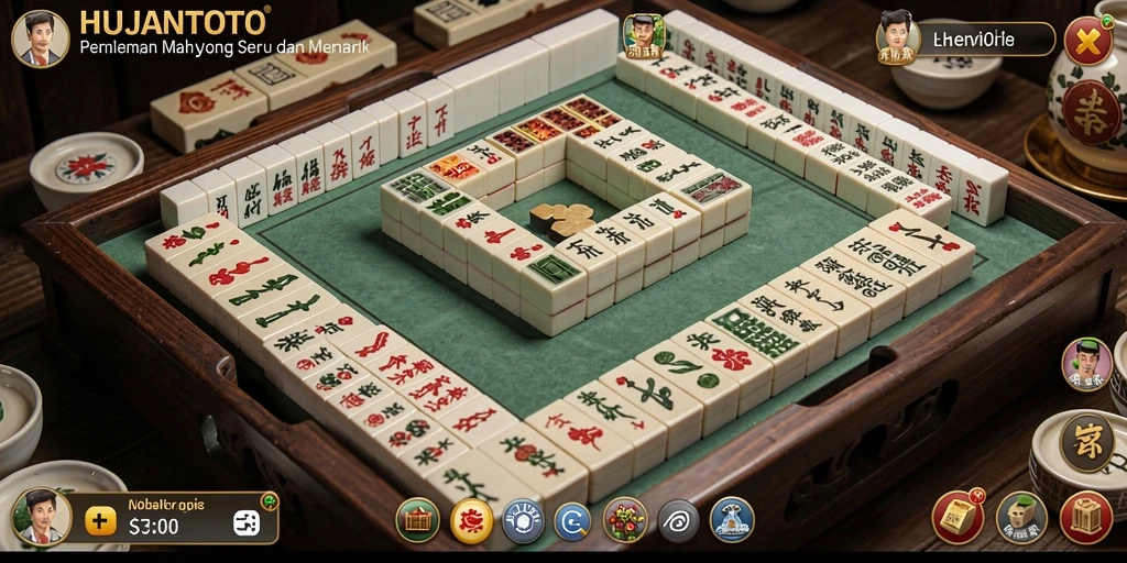 Screenshot HUJANTOTO menampilkan gameplay Mahjong yang seru dan menantang.
