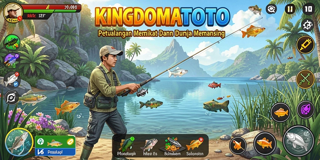 Gameplay KINGDOMTOTO menampilkan aksi memancing yang mendebarkan di berbagai lokasi.