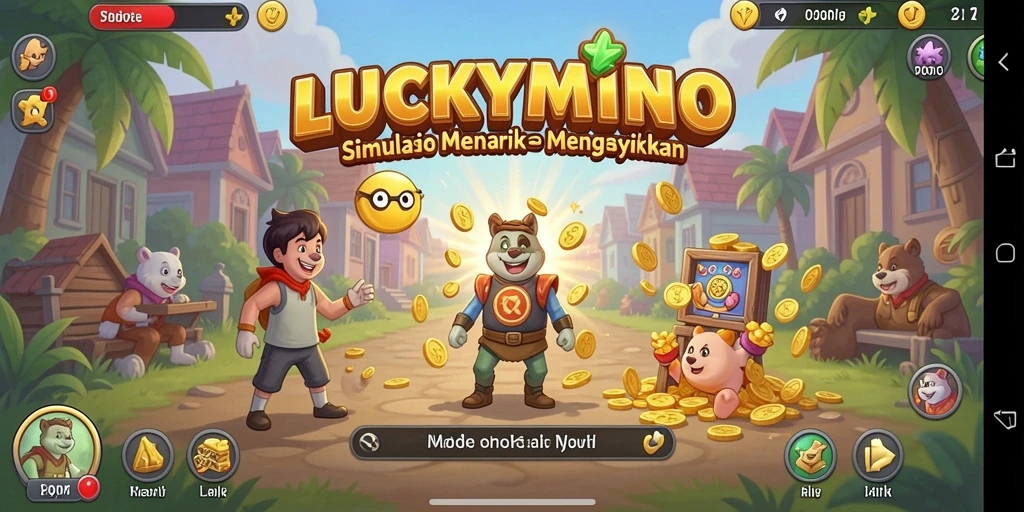 Tangkapan layar gameplay LUCKYMINO yang menggambarkan aktivitas dan interaksi pengguna.