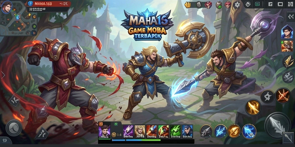 Tampak aksi seru dari permainan MOBA MAHA168 dengan grafis menawan.