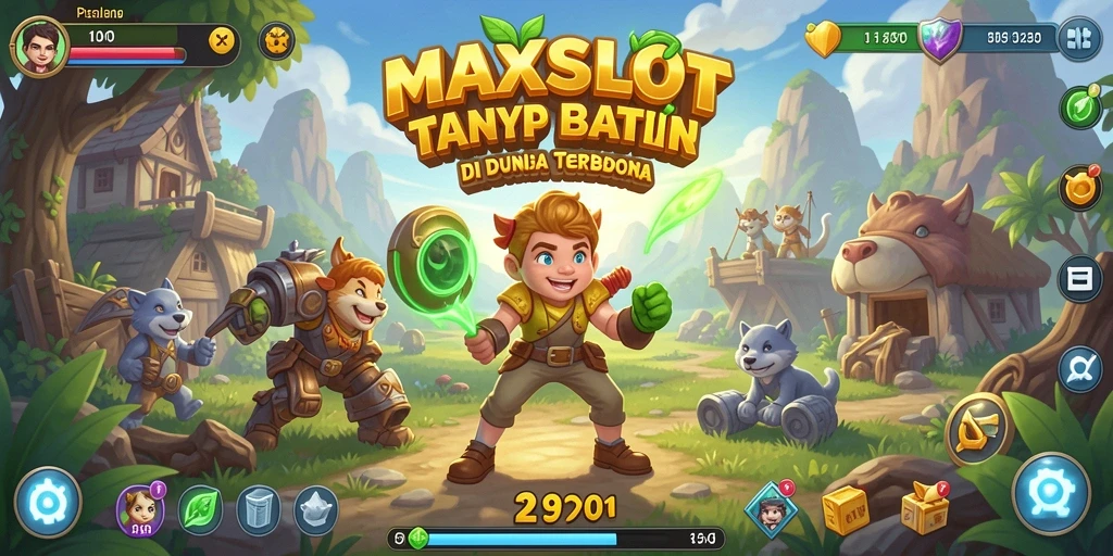 Screenshot gameplay MAXSLOT menampilkan petualangan seru di dunia terbuka.