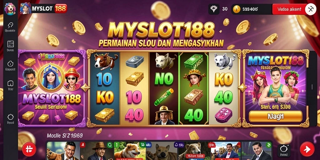 Tampilan gameplay menarik dari MYSLOT188 dengan berbagai mesin slot.