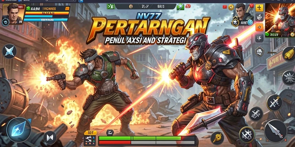 Tangkapan layar NV77 menampilkan aksi pertarungan yang mendebarkan dan karakter yang dinamis.