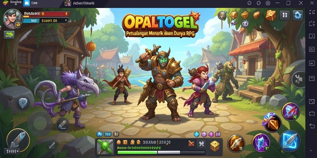 Tampilan gameplay mendebarkan dari OPALTOGEL dengan karakter unik dan monster menantang.