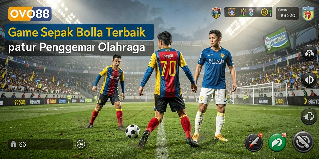 Screenshot OVO88 menampilkan pemain dalam aksi pertandingan sepak bola.