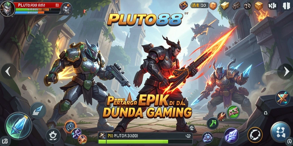 Tampilan menarik dari gameplay pertarungan di PLUTO88.