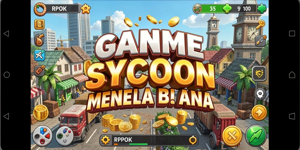 Screenshot utama RPOK menampilkan gameplay Tycoon yang seru.