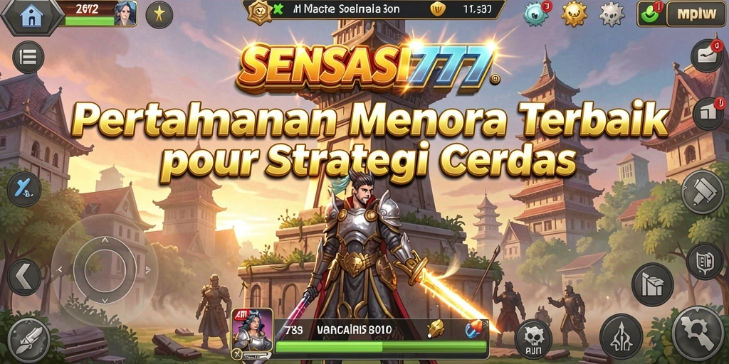 Screenshot SENSASI777 menampilkan aksi seru gameplay Tower Defense.