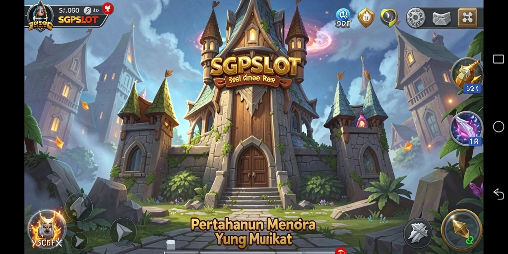 Tampilan menarik dari permainan Tower Defense SGPSLOT saat bertahan dari serangan musuh.