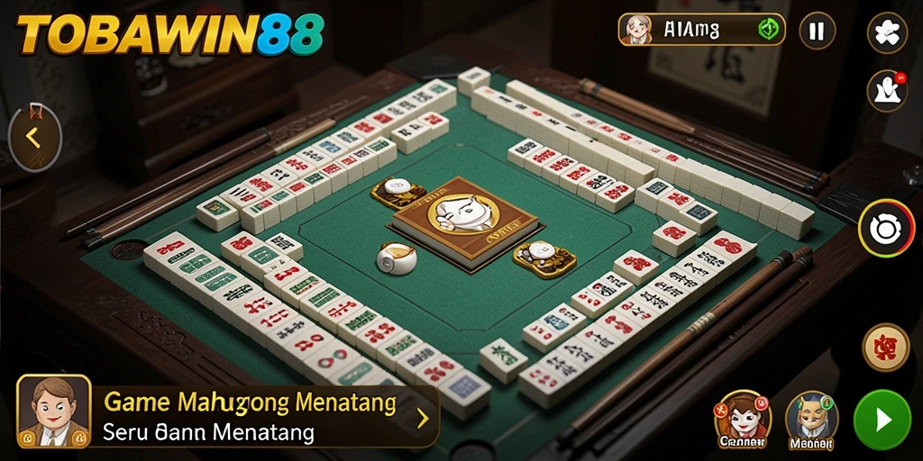 Tangkapan layar utama TOBAWIN88 menunjukkan gameplay Mahjong yang mengasyikkan.