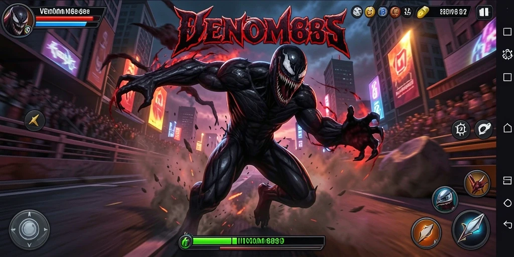 Tangkapan layar gameplay balapan yang mendebarkan di VENOM889.