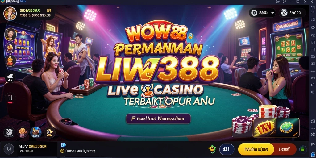 Gameplay WOW388 dengan dealer langsung dan pemain interaktif.
