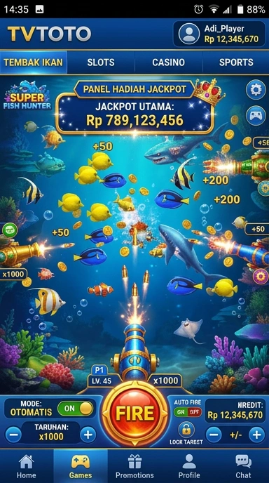 Tampilan antarmuka pengguna tvtoto yang menarik dan intuitif.
